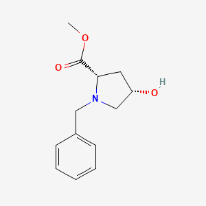 Chemical structure of (2S,4S)-methyl 1-benzyl-4-hydroxypyrrolidine-2-carboxylate