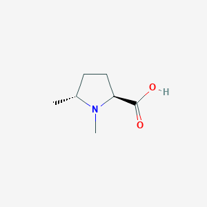 Chemical structure of (2S,5R)-1,5-Dimethylpyrrolidine-2-carboxylic acid
