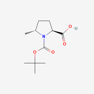 Chemical structure of (2S,5R)-N-Boc-5-methylpyrrolidine-2-carboxylic acid