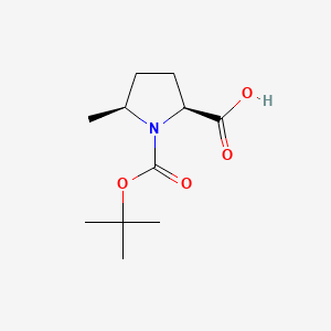 Chemical structure of (5S)-1-(tert-Butoxycarbonyl)-5-methyl-L-proline