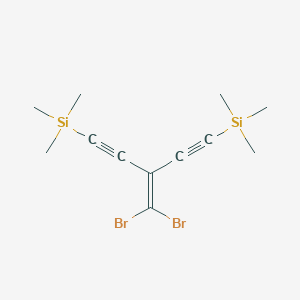 Chemical structure of (3-(Dibromomethylene)penta-1,4-diyne-1,5-diyl)bis(trimethylsilane)