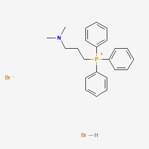 Chemical structure of Dimethyl(3-triphenylphosphaniumylpropyl)azanium;dibromide