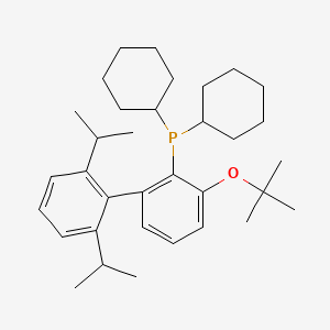 Chemical structure of (3-(Tert-butoxy)-2',6'-diisopropyl-[1,1'-biphenyl]-2-yl)dicyclohexylphosphane