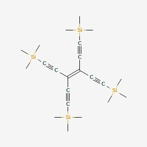 Chemical structure of (3,4-Bis((trimethylsilyl)ethynyl)hexa-3-en-1,5-diyne-1,6-diyl)bis(trimethylsilane)