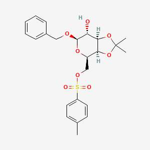 Chemical structure of Benzyl 3,4-O-isopropylidene-6-tosyl-beta-D-galactopyranoside