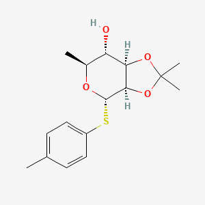 Chemical structure of (3AR,4S,6S,7S,7aR)-2,2,6-trimethyl-4-(p-tolylthio)tetrahydro-4H-[1,3]dioxolo[4,5-c]pyran-7-ol