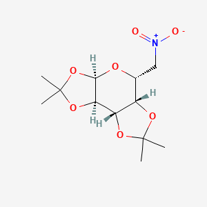 Chemical structure of (3AR,5R,5aS,8aS,8bR)-2,2,7,7-tetramethyl-5-(nitromethyl)tetrahydro-5H-bis([1,3]dioxolo)[4,5-b:4',5'-d]pyran