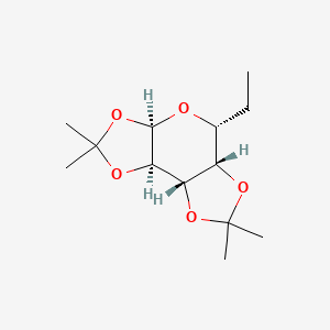 Chemical structure of (3AR,5R,5aS,8aS,8bR)-5-ethyl-2,2,7,7-tetramethyltetrahydro-5H-bis([1,3]dioxolo)[4,5-b:4',5'-d]pyran