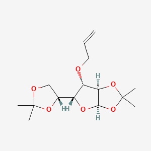 Chemical structure of (3AR,5R,6S,6aR)-6-(allyloxy)-5-((R)-2,2-dimethyl-1,3-dioxolan-4-yl)-2,2-dimethyltetrahydrofuro[2,3-d][1,3]dioxole