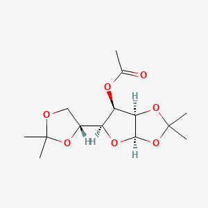 Chemical structure of 3-o-Acetyl-1,2:5,6-di-o-isopropylidene-alpha-d-gulofuranose