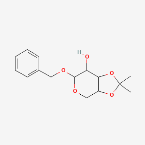 Chemical structure of (3AR,6R,7S,7aS)-6-(benzyloxy)-2,2-dimethyltetrahydro-4H-[1,3]dioxolo[4,5-c]pyran-7-ol