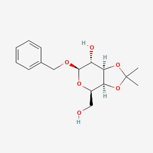 Chemical structure of 1-O-Benzyl-3-O,4-O-isopropylidene-beta-D-galactopyranose