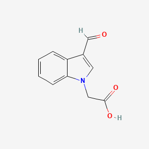Chemical structure of (3-Formylindol-1-yl)acetic acid