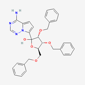 Chemical structure of (3r,4r,5r)-2-(4-Aminopyrrolo[2,1-f][1,2,4]triazin-7-yl)-3,4-dibenzyloxy-5-(benzyloxymethyl)tetrahydrofuran-2-ol