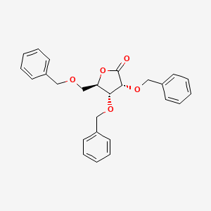 Chemical structure of (3R,4R,5R)-3,4-Bis(benzyloxy)-5-((benzyloxy)methyl)dihydrofuran-2(3H)-one