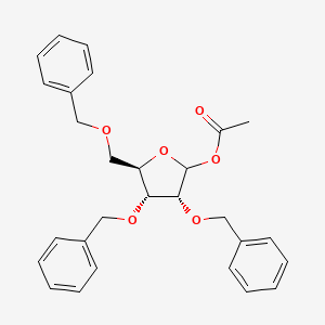 Chemical structure of 1-O-Acetyl-2,3,5-tri-O-benzyl-D-ribofuranose