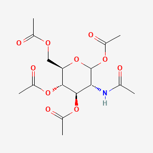 Chemical structure of (3R,4R,5S,6R)-3-Acetamido-6-(acetoxymethyl)tetrahydro-2H-pyran-2,4,5-triyl triacetate