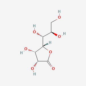 Chemical structure of 3,4-Dihydroxy-5-(1,2,3-trihydroxypropyl)oxolan-2-one