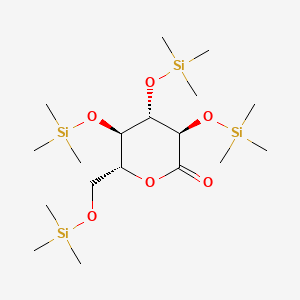 Chemical structure of (3R,4S,5R,6R)-3,4,5-Tris((trimethylsilyl)oxy)-6-(((trimethylsilyl)oxy)methyl)tetrahydro-2H-pyran-2-one