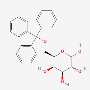 Chemical structure of (3R,4S,5R,6R)-6-(trityloxymethyl)oxane-2,3,4,5-tetrol