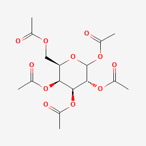 Chemical structure of (3R,4S,5S,6R)-6-(Acetoxymethyl)tetrahydro-2H-pyran-2,3,4,5-tetrayl tetraacetate