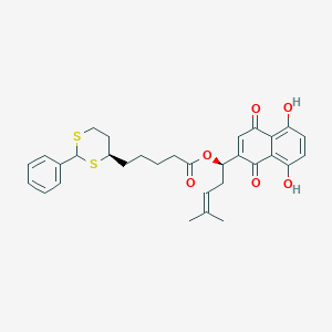Chemical structure of (3R,4S,5S,6R)-6-(hydroxymethyl)-2-methoxy-2-(4-methyl-3-((5'-(2-methylbenzyl)-[2,2'-bithiophen]-5-yl)methyl)phenyl)tetrahydro-2H-pyran-3,4,5-triol