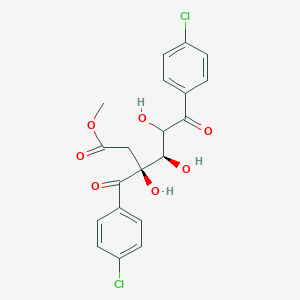 Chemical structure of (3S,4R)-Methyl 3-(4-chlorobenzoyl)-6-(4-chlorophenyl)-3,4,5-trihydroxy-6-oxohexanoate