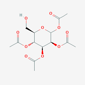 Chemical structure of (3S,4S,5R,6R)-6-(Hydroxymethyl)tetrahydro-2H-pyran-2,3,4,5-tetrayl tetraacetate