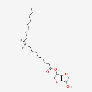 Chemical structure of (3S,4S,5S,6R)-3,4,5-trihydroxy-6-(hydroxymethyl)tetrahydro-2H-pyran-2-yl oleate