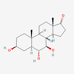 Chemical structure of (3S,5S,6R,7R,8R,9S,10R,13S,14S)-3,6,7-trihydroxy-10,13-dimethylhexadecahydro-17H-cyclopenta[a]phenanthren-17-one
