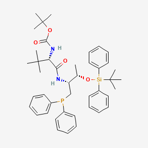 Chemical structure of O-TBDPS-D-Thr-N-Boc-L-tert-Leu-Diphenylphosphine