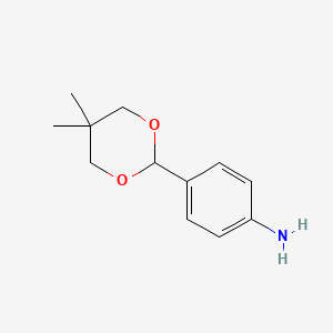 Chemical structure of (4'-Aminophenyl)-2,2-dimethyl-1,3-dioxolane
