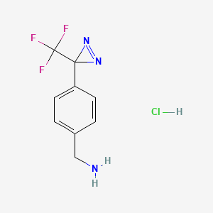 Chemical structure of (4-(3-(Trifluoromethyl)-3H-diazirin-3-yl)phenyl)methanamine hydrochloride