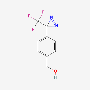 Chemical structure of 4-(3-(Trifluoromethyl)-3H-diazirin-3-yl)benzyl Alcohol
