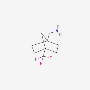 Chemical structure of (4-(Trifluoromethyl)bicyclo[2.2.1]heptan-1-yl)methanamine