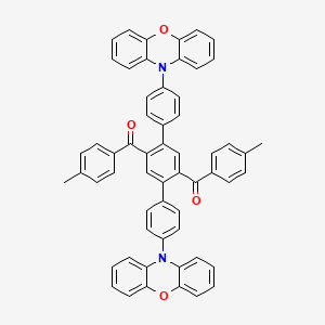 Chemical structure of (4,4''-Di(10H-phenoxazin-10-yl)-[1,1':4',1''-terphenyl]-2',5'-diyl)bis(p-tolylmethanone)