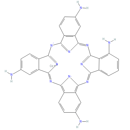 Chemical structure of (4,4′,4′′,4′′′-Tetraaminophthalocyaninato)cobalt