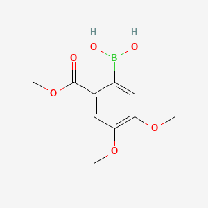 Chemical structure of (4,5-Dimethoxy-2-(methoxycarbonyl)phenyl)boronic acid