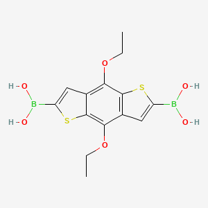 Chemical structure of (4,8-Diethoxybenzo[1,2-b:4,5-b']dithiophene-2,6-diyl)diboronic acid