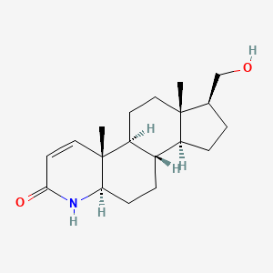 Chemical structure of (4AR,4bS,6aS,7S,9aS,9bS,11aR)-7-(hydroxymethyl)-4a,6a-dimethyl-1,4a,4b,5,6,6a,7,8,9,9a,9b,10,11,11a-tetradecahydro-2H-indeno[5,4-f]quinolin-2-one