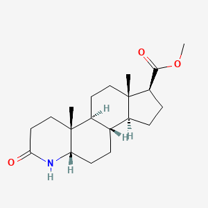Chemical structure of (4aR,4bS,6aS,7S,9aS,9bS,11aS)-methyl 4a,6a-dimethyl-2-oxohexadecahydro-1H-indeno[5,4-f]quinoline-7-carboxylate