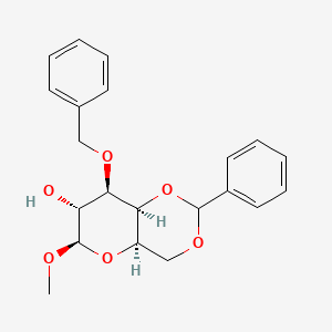 Chemical structure of Methyl 3-O-benzyl-4,6-O-benzylidene-beta-D-galactopyranoside