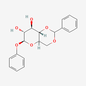 Chemical structure of Phenyl 4,6-O-benzylidene-beta-D-glucopyranoside