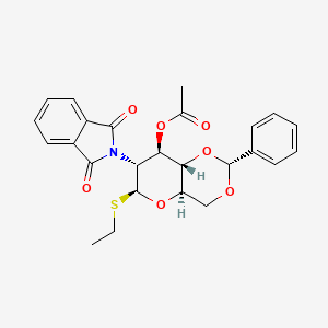 Chemical structure of (4AR,6S,7R,8R,8aS)-7-(1,3-dioxoisoindolin-2-yl)-6-(ethylthio)-2-phenylhexahydropyrano[3,2-d][1,3]dioxin-8-yl acetate