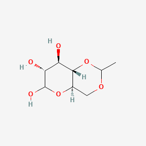 Chemical structure of D-Glucopyranose, 4,6-O-ethylidene-