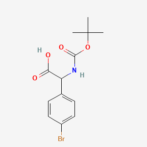 Chemical structure of (4-Bromophenyl)[(tert-butoxycarbonyl)amino]acetic acid
