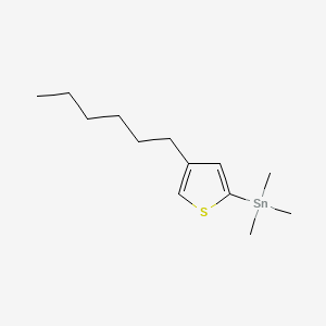 Chemical structure of (4-Hexyl-2-thienyl)trimethylstannane