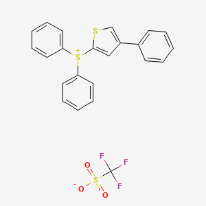 Chemical structure of (4-Phenylthiophenyl)diphenylsulfonium trifluoromethanesulfonate