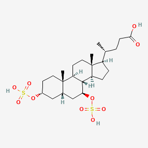 Chemical structure of (4R)-4-((3S,5S,7R,8R,9S,10R,12S,13R,14S,17R)-3,7,12-trihydroxy-10,13-dimethyl-1-((6aR,6bR,8aR,11R,12S,12aS,12bR,14bS)-4,4,6a,6b,8a,11,12,14b-octamethyldocosahydropicen-3-yl)hexadecahydro-1H-cyclopenta[a]phenanthren-17-yl)pentanoic acid