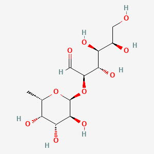 Chemical structure of 2-O-(6-deoxy-alpha-L-galactopyranosyl)-D-galactose